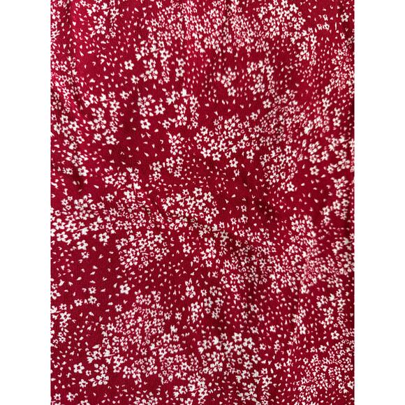 Madewell Ruched‎ Scoopneck Puff Sleeve Mini Dress in Floral Red Size 4 - Picture 10 of 13